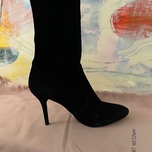 Stuart Weitzman Black Suede Long Boots – Size 8.5M